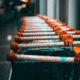 Row of nested shopping carts